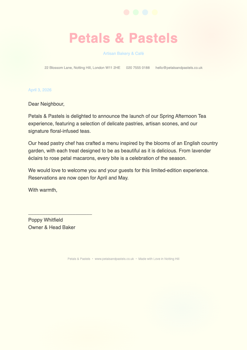 Pastel soft decorative letterhead